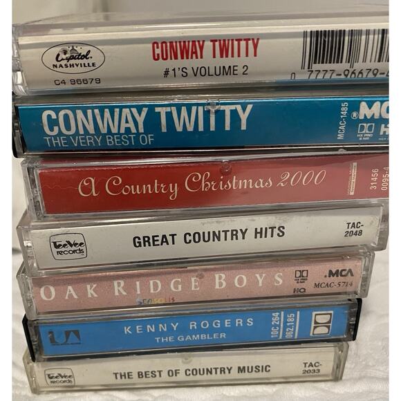 Vtg Lot Of 7 Country Music Cassette Tapes -Conway Twitty -Oakridge Boys -Hits - Picture 1 of 16